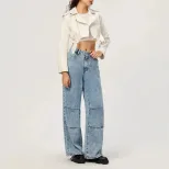 Womens Casual Straight Leg Wide Leg Jeans Stylish Design Comfortable Fit Versatile for Everyday