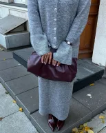 Womens Autumn Winter Solid Color Polo Cardigan and Flared Sleeve Sweater Set Elegant Knit Design