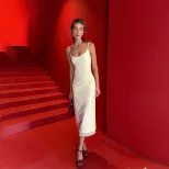 Elegant U Neck Sleeveless Maxi Dress Slim Fit High Quality Fabric Sophisticated Style Perfect fo