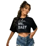 Korean Style Letter Embroidered Graphic T Shirt Summer Collection Casual Fit Soft Fabric Wholesa