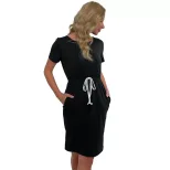 Womens Casual Solid Color Bodycon Dress Round Neck Drawstring Slim Fit Perfect for Everyday Wear