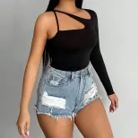 Womens Sexy Off Shoulder Long Sleeve T Shirt Irregular Fit Spring Summer Style Wholesale Availab