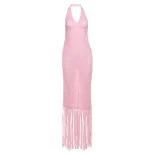 Summer Beach Dress Womens Sheer Knitted Fabric Sexy Solid Color Perfect for Vacation Wholesale A