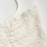 White Summer Dress Sweet French Style Strapless Ruffled Hem Lightweight Fabric Perfect for Parti
