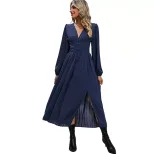 Long Sleeve Solid Color Dress Multi Color Options Casual Spring and Autumn Wear Wholesale Availa
