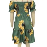 Short Sleeve Off Shoulder Ruched Floral Dress Waist Defined Elegant Design Perfect for Summer Ev