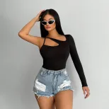 Womens Sexy Off Shoulder Long Sleeve T Shirt Irregular Fit Spring Summer Style Wholesale Availab