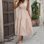 Summer Casual Dress Elegant Solid Color Slim Fit Suitable for Various Occasions Wholesale Availa