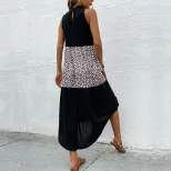 Sleeveless Leopard Print Bodycon Dress Summer Style European and American Fashion Perfect for Pa