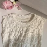 Lace Crochet Loose Fit T Shirt Round Neck Short Sleeve Elegant Design Casual Wear for Women Read