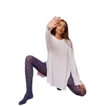 Womens Long Sleeve T Shirt Loose Fit Cotton Fabric Split Hem Casual Spring and Autumn Wear Whole