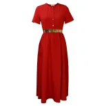 Summer Womens Dress Short Sleeve Waist Cinching Flared Skirt Casual or Party Wear Wholesale Avai