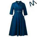 Elegant Plus Size African Dress High Waist Suit Collar Stylish Design Perfect for Formal Occasio