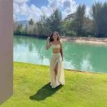 French Style Crop Top and High Waisted Skirt Set Slim Fit Sleeveless Beach Vacation Ready Wholes