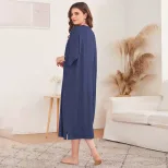 Casual Midi Dress for Women Simple Loose Fit Comfortable Fabric Spring Summer Homewear Wholesale