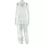 Elegant Backless Mini Dress Sexy Bodycon Silhouette V Neck Halter Neck Waist Cinching Perfect fo