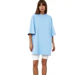 Womens Loose Fit Cotton T Shirt 260g Fabric Short Sleeve Solid Color Spring Summer Casual Wear W