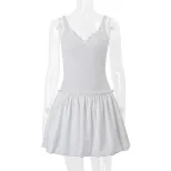 Summer Floral Puff Dress for Women Bow Tie Waist Slim Fit Beach Vacation Style Available in Mult