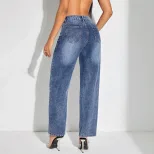 Wide Leg Patchwork Denim Pants Stylish Casual Design Perfect for Everyday Wear Wholesale Availab