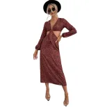 Summer Sexy V Neck Dress Low Cut Elegant Silhouette Lightweight Fabric Perfect for Parties or Ca