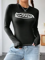 Fashionable Womens Long Sleeve T Shirt Round Neck Printed Casual Style Perfect for Everyday Wear