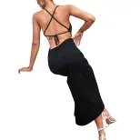 Womens Solid Color Cami Dress Side Ruching Sexy Fit Casual Summer Wear Wholesale Available facto