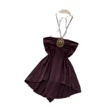 Bodycon Halter Neck Dress for Women Slim Fit A Line Silhouette Summer Casual Wear
