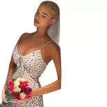 Floral Maxi Dress Sweet French Style High Waist Adjustable Straps Summer Wear Wholesale Availabl