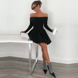 Off Shoulder Bodycon Dress Sexy Fit A Line Silhouette Spring Summer Style Wholesale Available