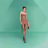 Chic Sheer Mesh Dress Sexy Strapless Design with Starry Rhinestone Accents Perfect for Winter Pa