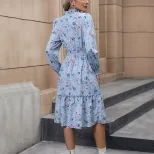 French Country Style Long Sleeve Dress Elegant Design Spring and Autumn Fashion Wholesale Availa