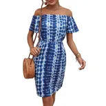 Off Shoulder Dress Casual Vacation Style Lightweight Fabric Perfect for Summer Events Wholesale