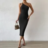 Sleeveless Asymmetrical Backless Midi Dress Sexy Fit Elegant Design Comfortable Fabric Perfect f