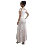 Summer Womens Two Piece Set Crop Top with Low Neckline Ruffled Skirt Chic French Style for Casua