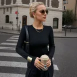 Womens French Style Backless T Shirt Elegant Fashionable Slim Fit Spring Summer Collection Whole