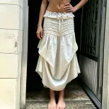 High Waisted Pleated Midi Skirt Fashionable Versatile Street Style Summer Collection Wholesale A