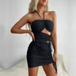 Summer Bodycon Dress Black Sexy Sweet and Spicy Style Perfect for Parties and Night Out Wholesal