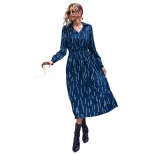 Klein Blue Long Sleeve Dress Elegant Design Comfortable Fit Versatile Style Perfect for Parties