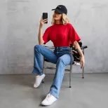 Womens Loose Fit Cotton T Shirt Short Sleeve Solid Color Comfortable Round Neck Summer Casual We