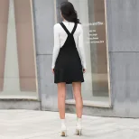 Fashion Womens Short Dress Black Suspender Style Trendy Casual Wear for Spring Summer Wholesale