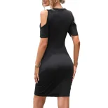 V Neck Irregular Hem Dress Slim Fit Elegant Style Suitable for Casual and Formal Occasions Whole