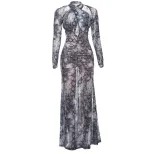 Fashionable Womens Hollow Out Halter Neck Snake Print Sexy Dress Autumn Collection Wholesale Ava