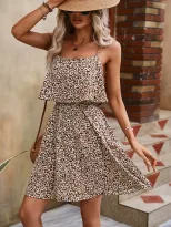 Floral Print V Neck Backless Maxi Dress Slim Fit Sleeveless Lightweight Fabric Summer Casual Wea