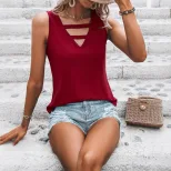 Womens Fashion V Neck Solid Color Short Sleeve T Shirt Casual Style Perfect for Summer Wear Avai