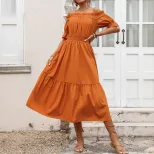 Casual Fashion Strapless Solid Color Dress Elegant Design Comfortable Fit Versatile for Parties