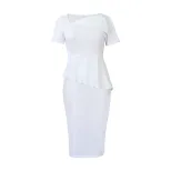 Elegant Womens Dress Asymmetrical Neckline Chic Style Suitable for Office Wear Wholesale Availab