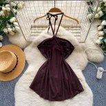 Bodycon Halter Neck Dress for Women Slim Fit A Line Silhouette Summer Casual Wear