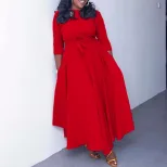 Plus Size African Long Dress Fashionable Tie Design Elegant Style Spring Summer Collection Whole