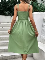 Fashionable Solid Color Spaghetti Strap Dress Elegant Fit Comfortable Fabric Versatile for Casua