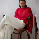 Hollow Knit Sweater Lightweight Sheer Round Neck Long Sleeve Autumn Fashion for Women Wholesale